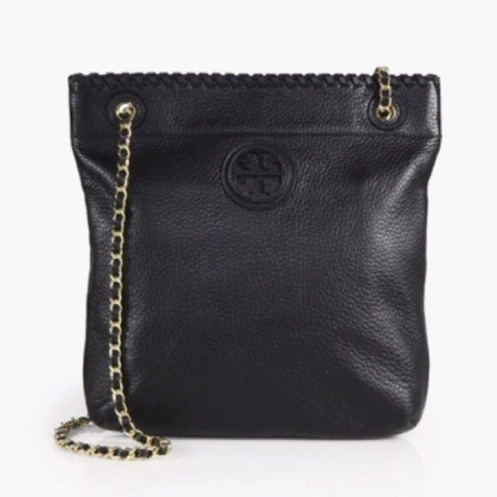Tory Burch Women's Black Leather Marion convertible crossbody bag